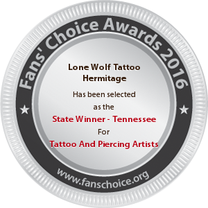 Lone Wolf Tattoo Hermitage - Award Winner Badge