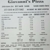 Giovanni’s Pizza in Lorain Ohio