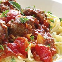 Meatball Pizza and Pasta